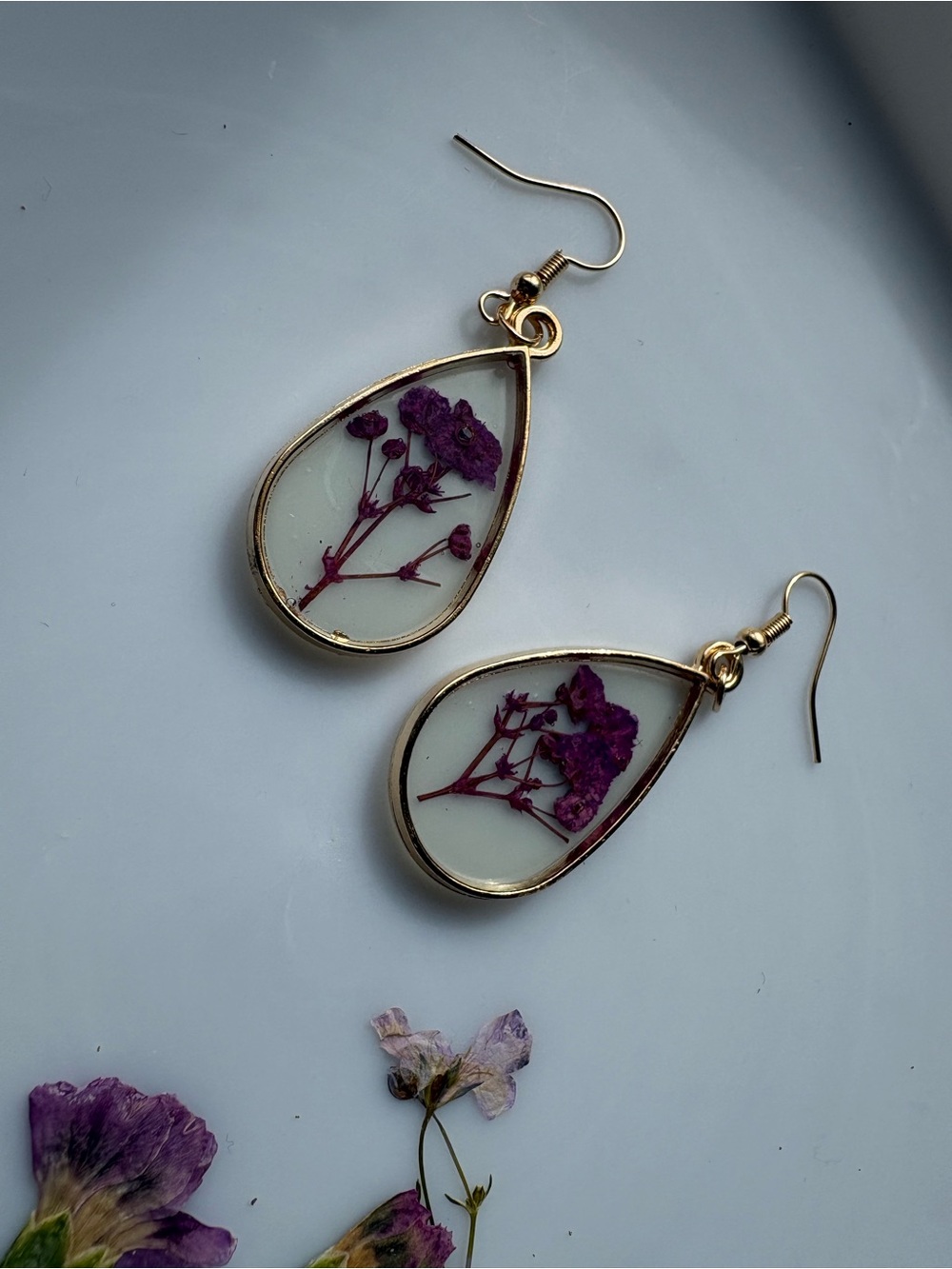 Handmade Teardrop Resin Earrings